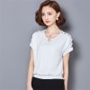 2016夏装新款韩版宽松大码雪纺短袖上衣雪纺衫气质女装小衫