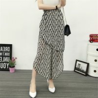 2016夏新款腿裤休闲裤不规则雪纺阔腿裤女裙裤女