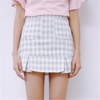 2016夏季新款韩版修身格纹半身裙时尚包臀裙
