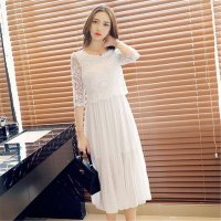 2016性感蕾丝沙滩新款潮礼服仙女长裙夏连衣裙