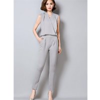 2016春装新款休闲时尚显瘦长裤大码连体裤两件套装女