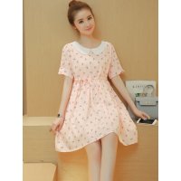 2016新款兔子印花娃娃领连衣裙女