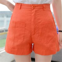 2016夏棉麻短裤女A字亚麻短裤高腰宽松阔腿休闲裤