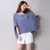 2016女大码宽松民族风休闲短袖体恤