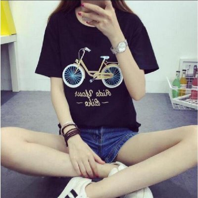 2016新款夏季女装韩版动力车印花学生短袖T恤学生装