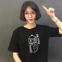 2016简约大水瓶漫画棉BF短袖情侣班服T恤女
