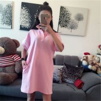 2016胖mm新款加肥加大码女装韩版中长款衬衫连衣裙