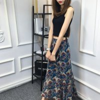 2016民族风度假沙滩长裙 女雪纺鱼尾裙半裙女