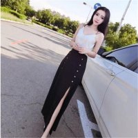 2016性感气质女神露肩 背心 开叉半身裙套装连衣裙