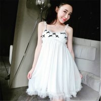 2016手工蝴蝶结吊带网纱公主蓬蓬连衣裙