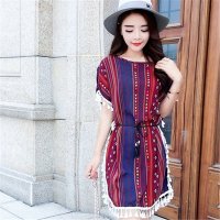 2016夏女装新款欧洲简约时尚花边拼接连衣裙