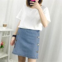 2016韩版修身a字牛仔裙女百搭显瘦短裙子