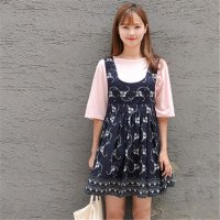2016夏季新款女装韩国印花吊带连衣裙