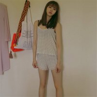 2016可爱波点睡衣套装女