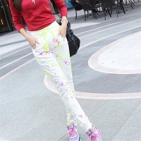 2016新款显瘦小脚哈伦裤 女长裤韩版潮漆点糖果色休闲裤 女裤