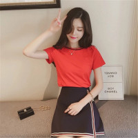 2016夏季新款学生两件套短袖A字半身裙T恤短裙套装女装