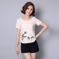 2016夏季新款棉麻绣花女T恤韩版女上衣