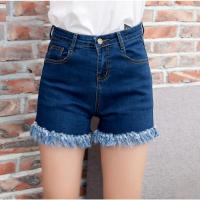 2016新款夏装韩版女百搭修身显瘦高腰流苏牛仔短裤