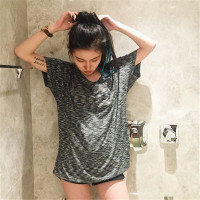 2016夏季韩版露背垂坠感宽松彩色条纹中长款短袖T恤