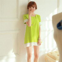 2016产后哺乳衣外出连衣裙中长款雪纺喂奶衣T短袖哺乳裙