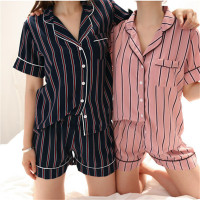 2016甜美条纹小清晰印花睡衣套装女可爱舒适温暖又甜蜜