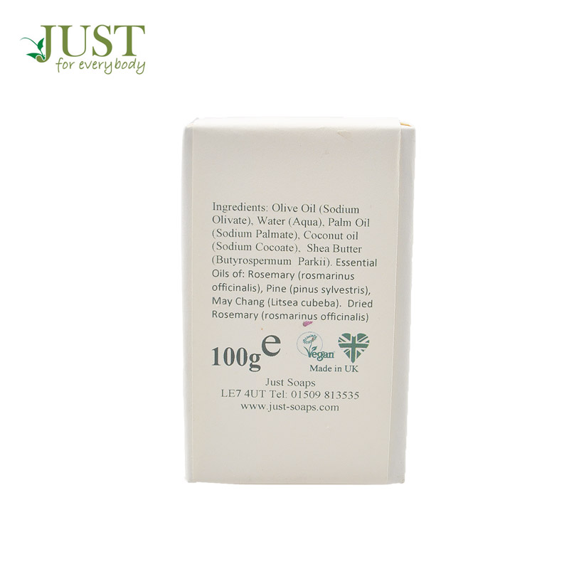 英国JUST SOAP手工皂 迷迭香松木洁面沐浴皂100g 含多种植物精油 100%天然成分