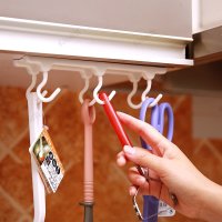 挂钩排钩壁挂强力承重粘钩置物架创意无痕挂勾免钉厨房6连钩