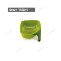 英国JOSEPH 沥水篮塑料洗菜篮滤水盆收纳篮洗菜筐洗水果篮带手柄 小号绿色