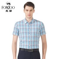 虎都 男士衬衫2016夏季经典款商务短袖免烫衬衫