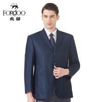 虎都 男士西服春季新款中年直筒免烫单西