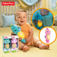 费雪(Fisher Price)声光安抚海马玩具 毛绒公仔玩具（ 0-6个月适合） 粉色海马