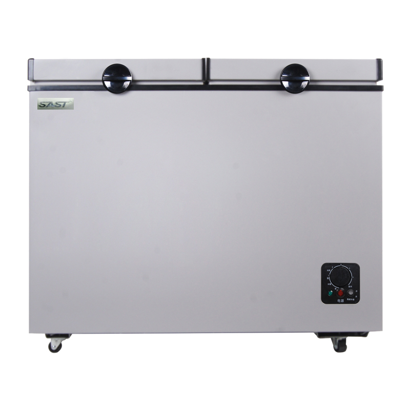 先科sastbcd122l冰柜家用小型冷柜冷藏冷冻冰柜双门小冰箱卧式母乳