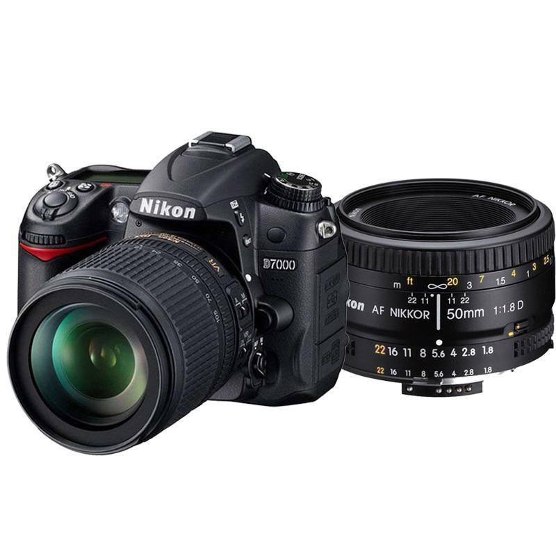 尼康 （Nikon）单反相机 D7000双头套机（AF-S DX 18-105 +AF50 1.8D人像定焦）CMOS