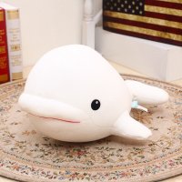 可爱大白鲸鱼软体公仔毛绒玩具泡沫粒子海豚玩偶儿童生日礼物女生