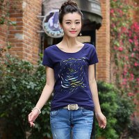 雅泊妮2016时尚甜美新款夏装女装民族风短袖T恤休闲体恤女