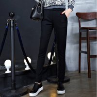 雅泊妮2016春装新款黑色休闲裤韩国高腰显瘦百搭小脚铅笔裤女西装裤长裤-6861