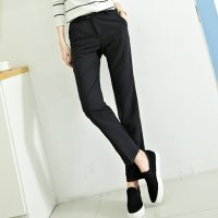 雅泊妮2016新款竖条纹休闲裤女英伦宽松小脚长裤哈伦裤西装女裤子-6865