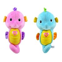 美国费雪海马 费雪声光安抚小海马婴儿胎教音乐毛绒玩具蓝色m8581