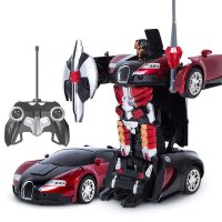 美致 布加迪威龙 遥控车 变形玩具 金刚机器人模型 遥控汽车 男孩儿童玩具 红色带剑型普通遥控器