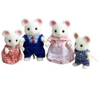 森贝儿森林动物家族 sylvanian families 女孩玩具 家族套 白鼠家族SF31118