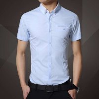 骆菲诗2016新款男士商务休闲短袖衬衫 男士正装短袖衬衫 1206款