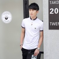 骆菲诗2016男装 男式立领短袖polo衫 韩版男士简约修身t恤衫PLOL衫1026款