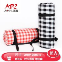 奥佩尔新款野餐垫红黑白格200x200加大厚防水防潮垫户外帐篷地垫