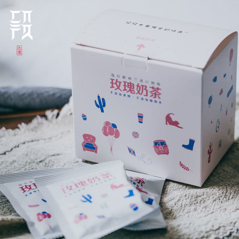 白族段妈妈 玫瑰花奶茶粉奶茶 盒装 250g（10包X25g）图片