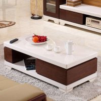 欧尚杰 现代简约茶几电视柜组合大小户型茶桌子实木脚茶几实用储物