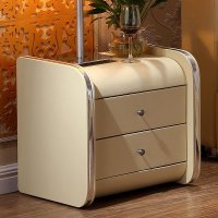 现代卧室床头柜 时尚简约抽屉储物 皮床边柜 角柜新款