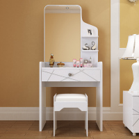 现代简约卧室梳妆台 钢琴亮光烤漆化妆桌小户型带镜梳妆台椅组合