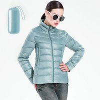 迪欧达时尚立领轻薄羽绒服 修身显瘦纯色外套 糖果色短款羽绒服女