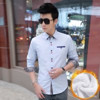 尊首(ZUNSHOU)2016春夏新款男士长袖衬衫 男拼色长袖衬衣