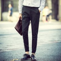 尊首(ZUNSHOU)男士韩版修身休闲裤 男潮款百搭弹力纯色休闲小脚裤